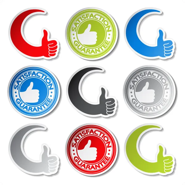 Stickers garantie satisfaction vectorielle - geste main — Image vectorielle