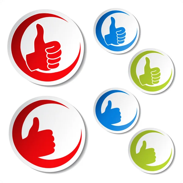 Beste keuze stickers - gebaar hand vector — Stockvector