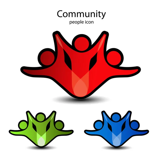 Vektorové lidské symboly - Společenství ikony — Stockový vektor