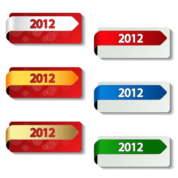 Etiquetas de vetor 2012 - adesivos de ano novo - EPS 10 — Vetor de Stock