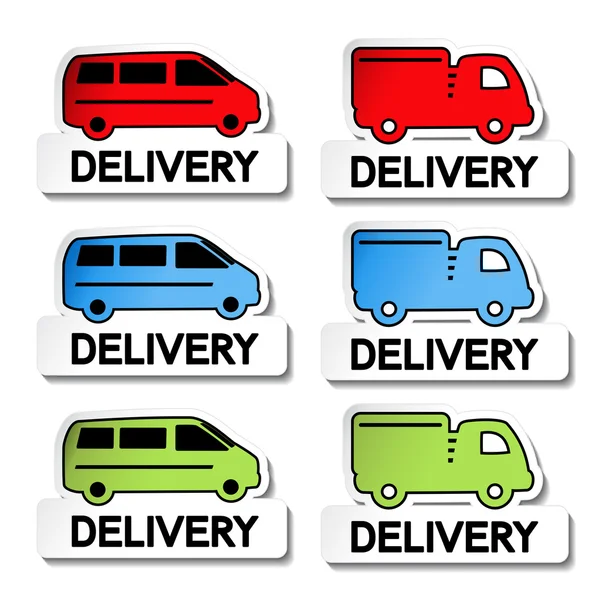 Vector transport pointers - car delivery — Stock Vector