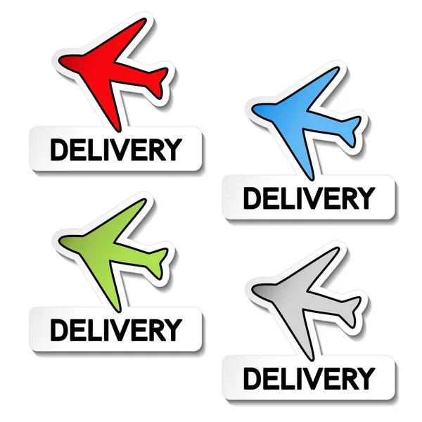 Vector transport pointers - airplane delivery — Wektor stockowy