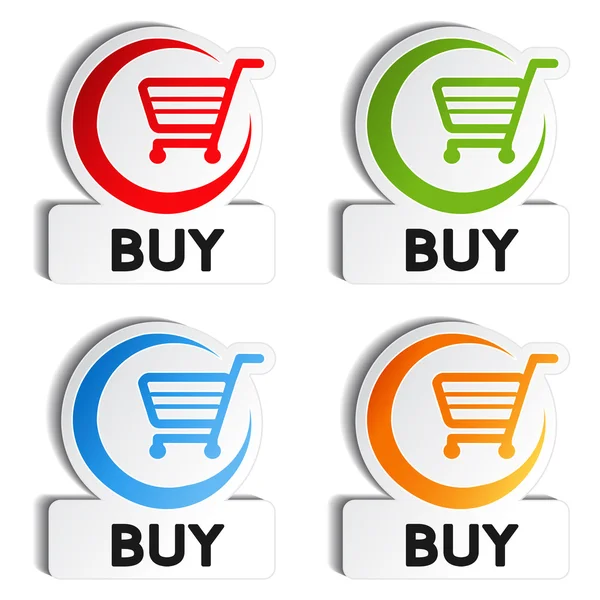 Item de carrinho de compras vetorial - comprar botões — Vetor de Stock