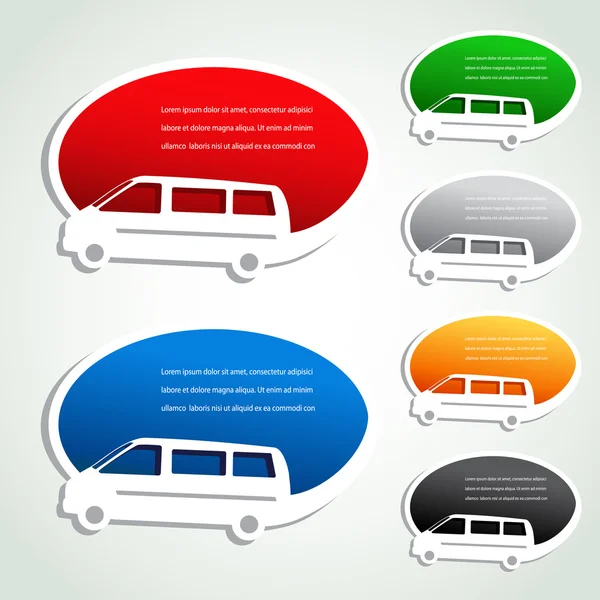 Pointeurs vectoriels de transport - livraison de voiture — Image vectorielle