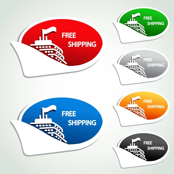 Indicatori di trasporto vettoriale - consegna della nave — Vettoriale Stock