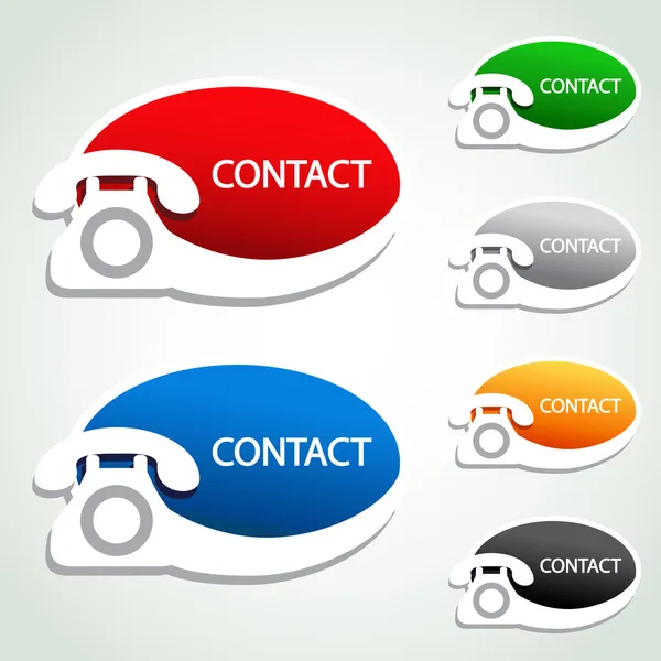 Pegatinas de teléfono vectorial - iconos de contacto — Vector de stock
