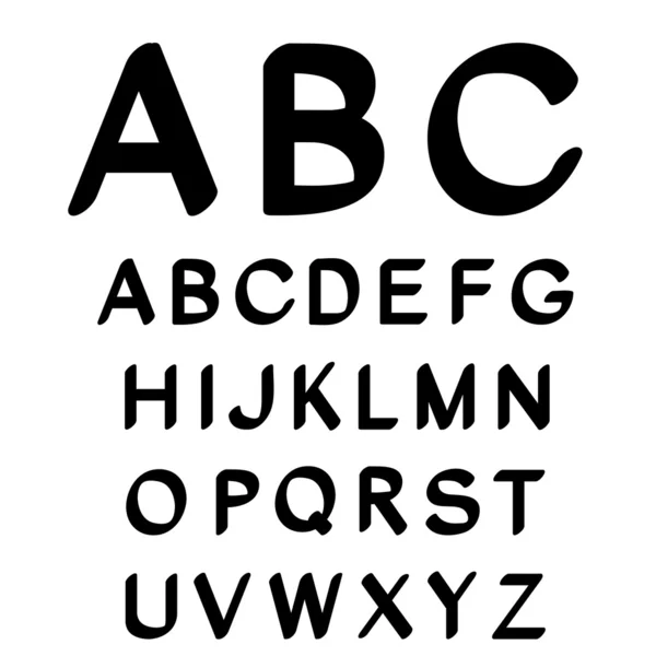ベクトル黒と白のフォントのアルファベット — ストックベクタ