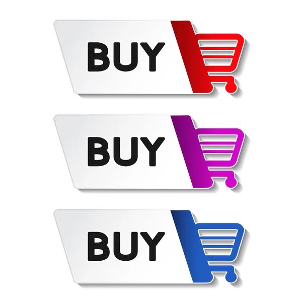 Wektor zakupy koszyka towaru - kupić przycisk — Wektor stockowy