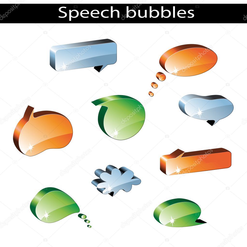 Vector set of speech bubbles