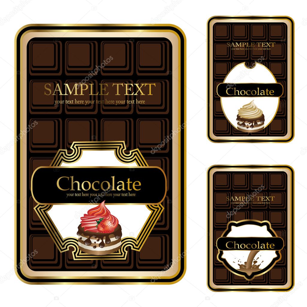 Vector chocolate labels