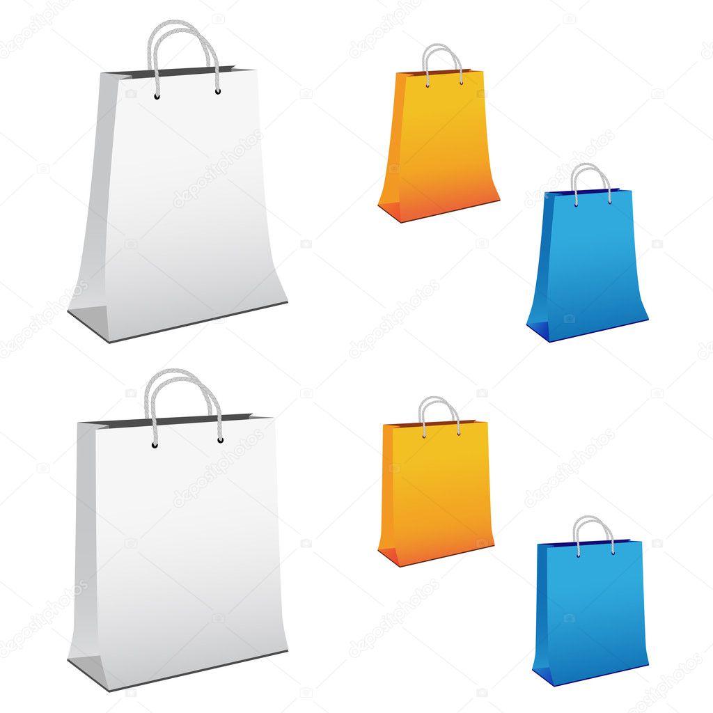 Vector paper shopping bags