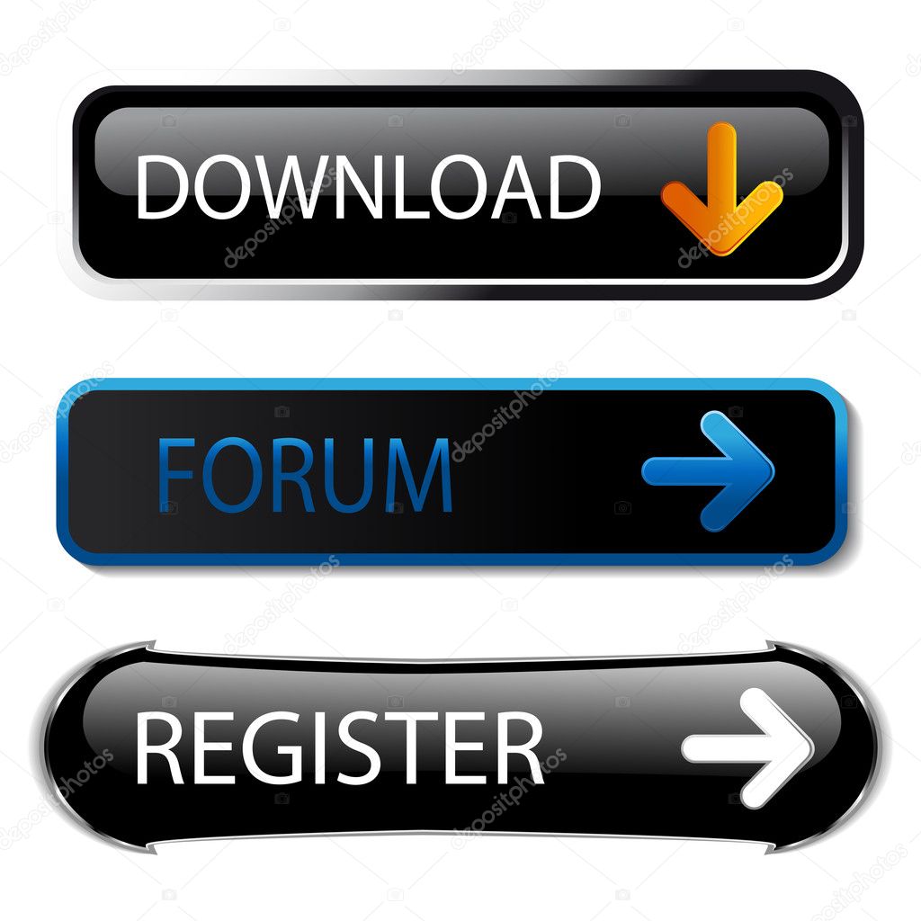 Vector buttons - download, forum, register