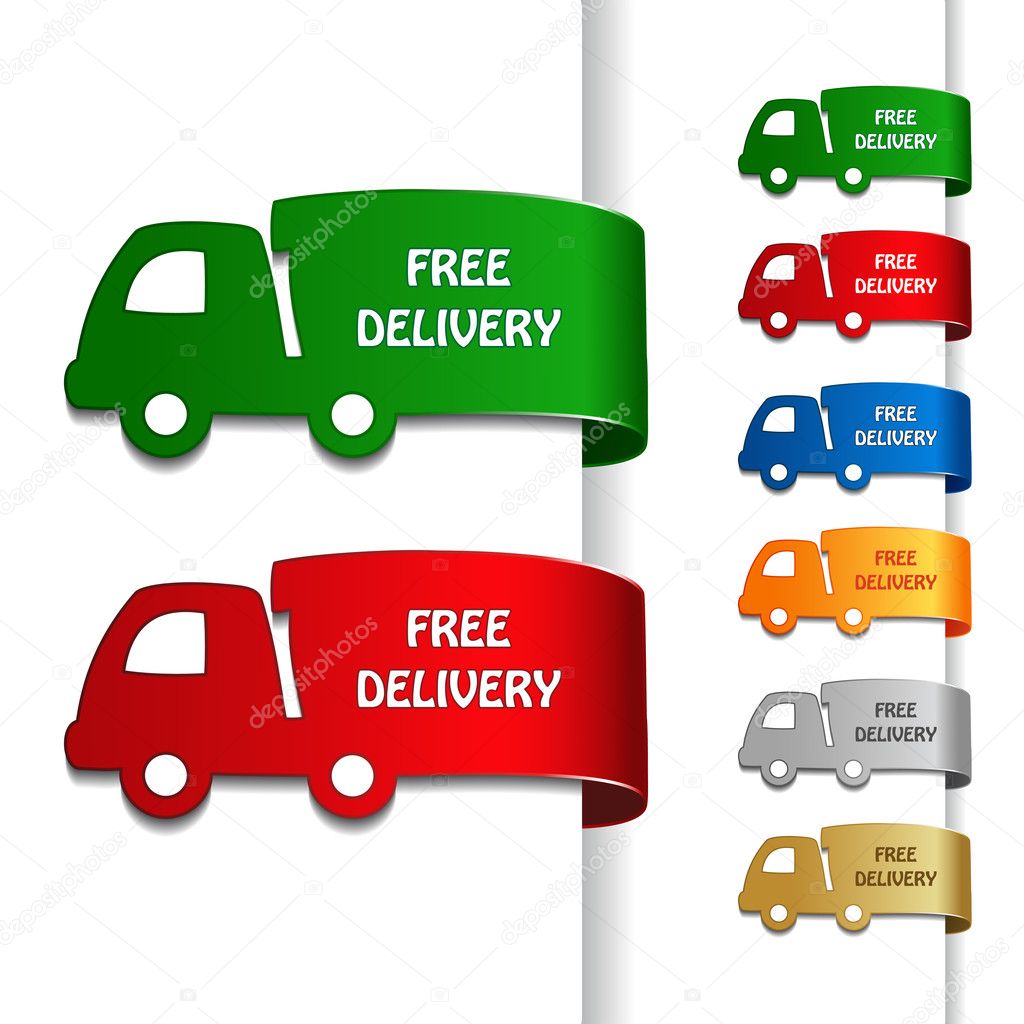 Vector cars of free delivery