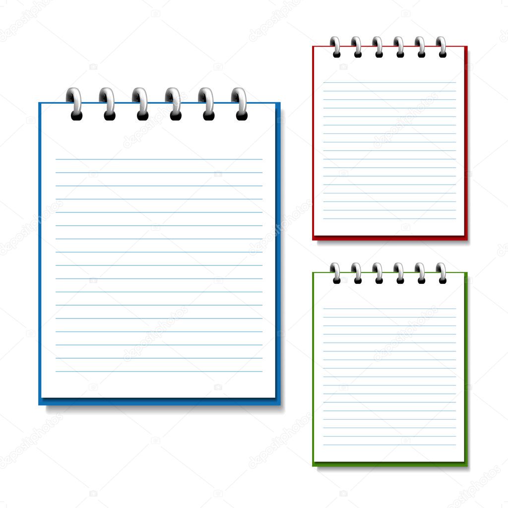 Vector blank open notebook