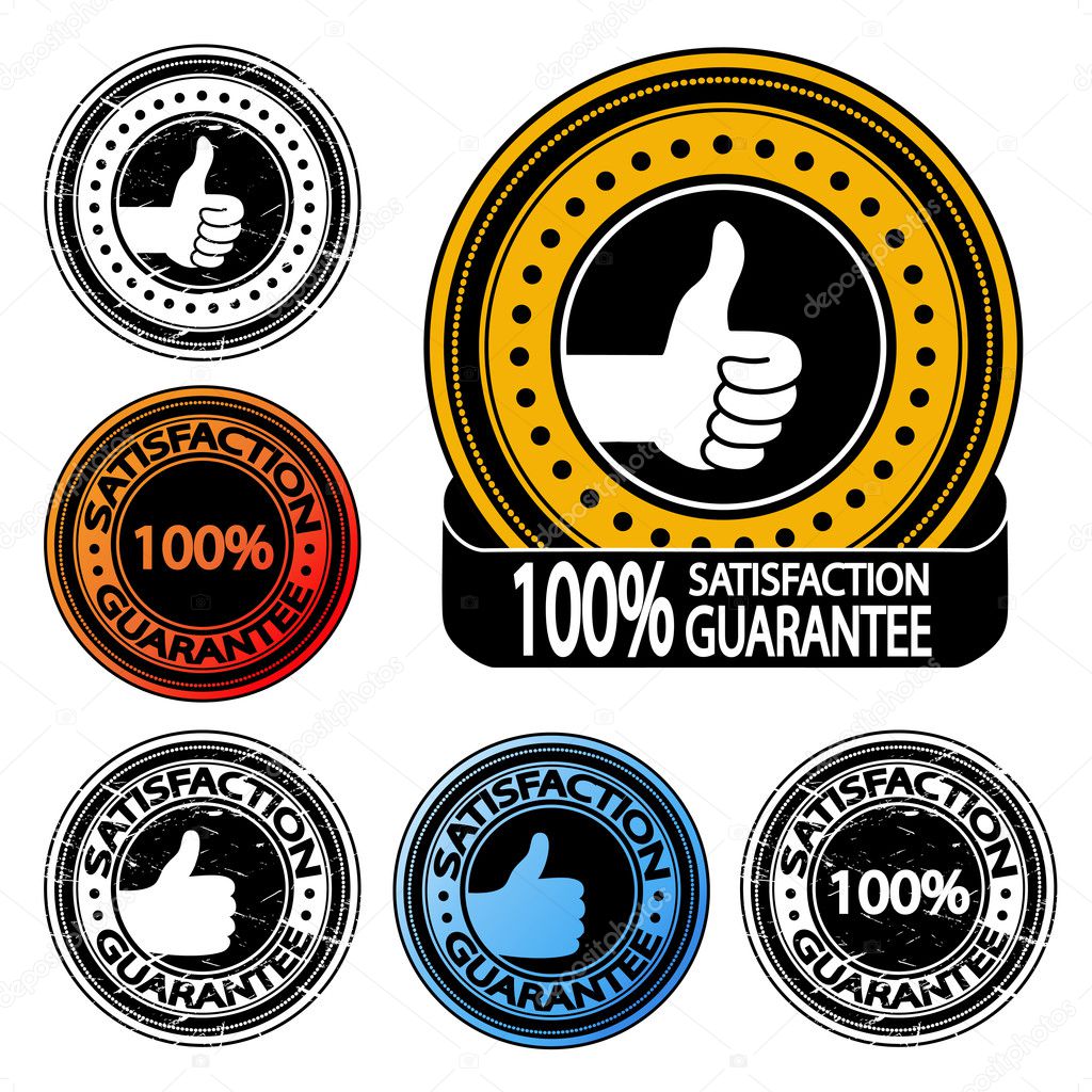 Vector thumb up satisfaction guarantee label