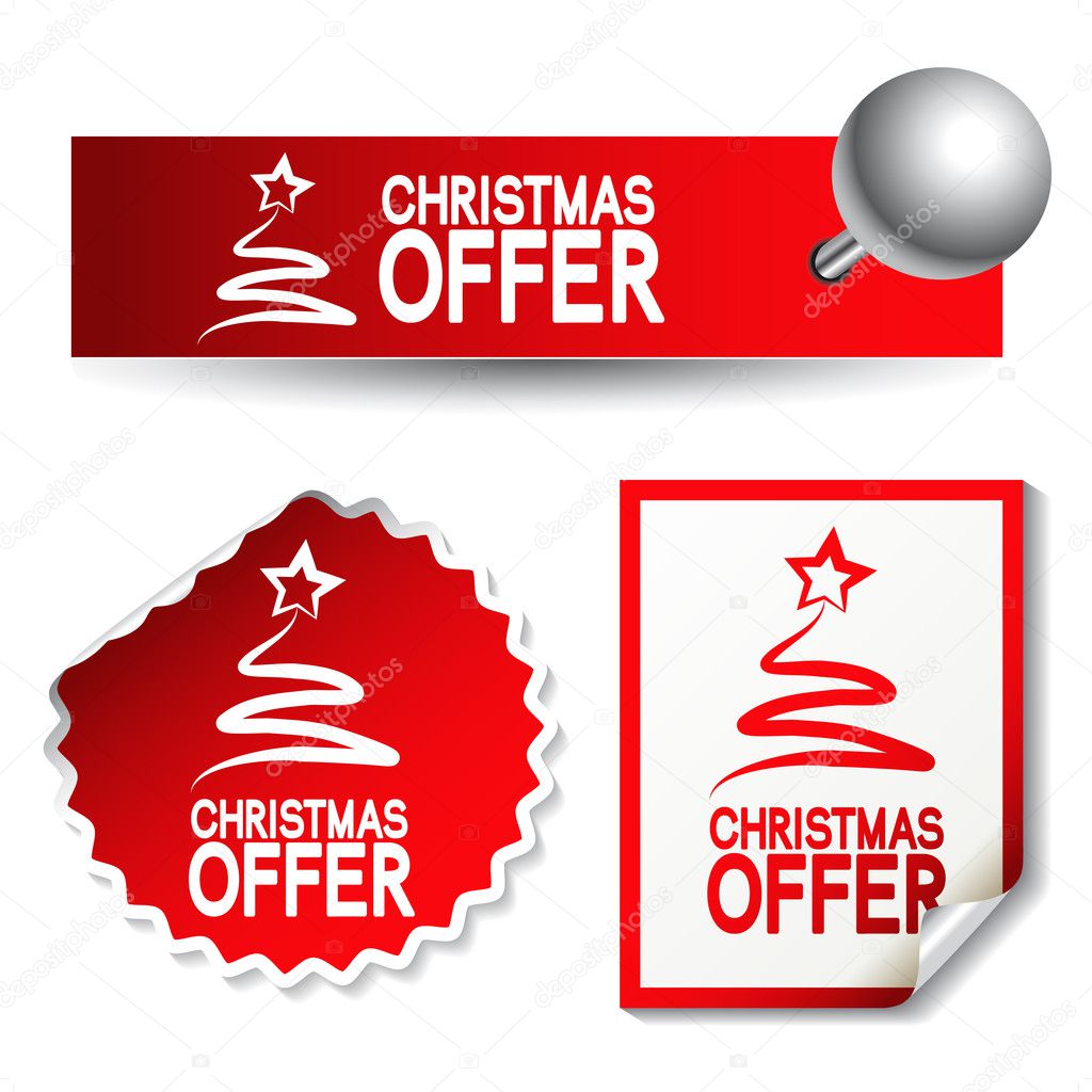 Vector Christmas offer stickers