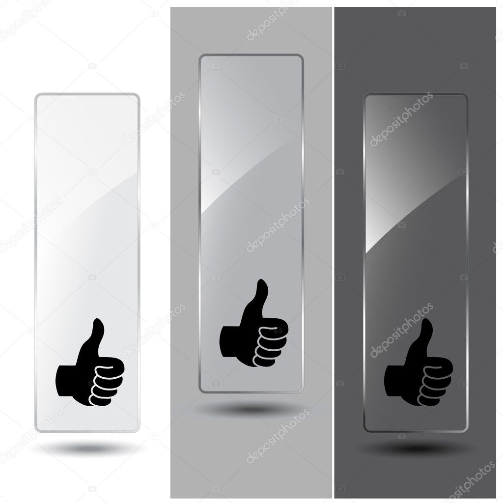 Vector glass banners for advertising text