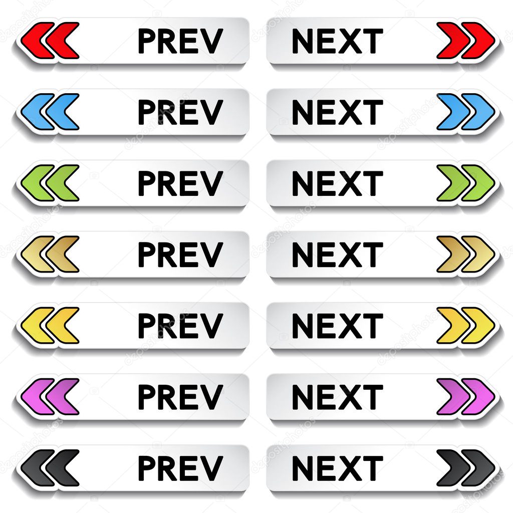 Vector buttons to the next and previous item