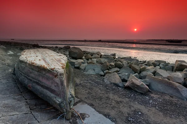 Sunset boat — Stock Photo, Image