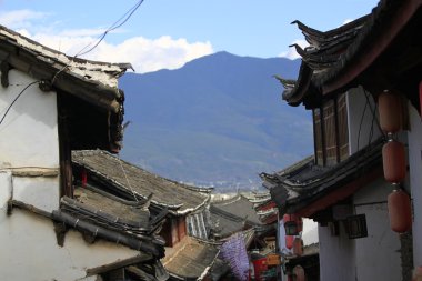 Lijiang ancient city building clipart