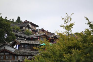 The old town of lijiang building clipart