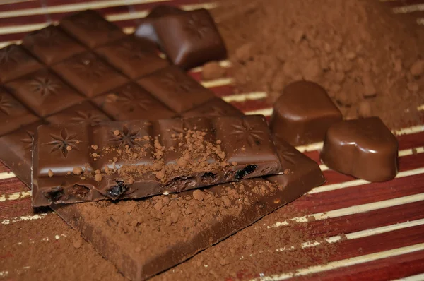 stock image Chocolate and chocolate hearts