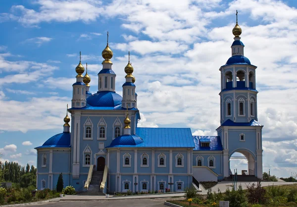 stock image Russian village church