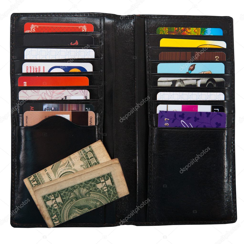 Wallet with plastic cards