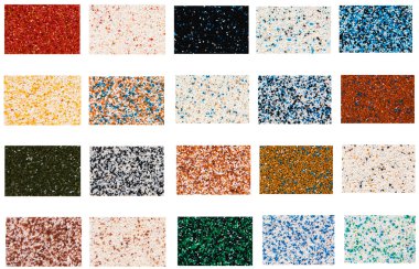 Samples of mineral decorative coverings clipart