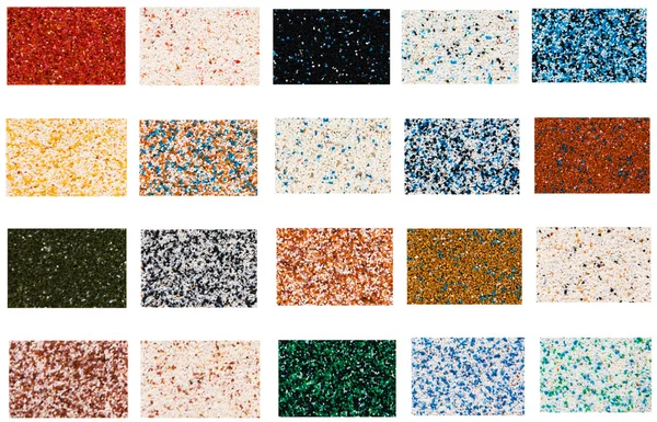 Samples of mineral decorative coverings — Stock Photo, Image