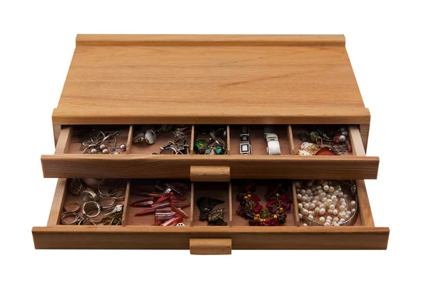 Caja de madera con joyas —  Fotos de Stock