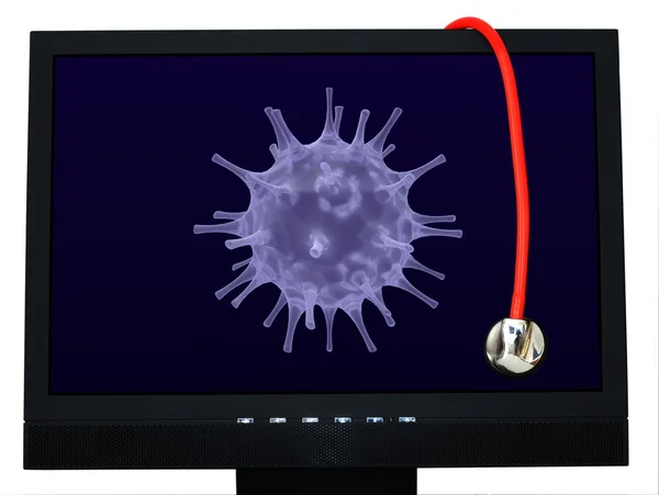 Diagnosing a virus attack on computer — Stock Photo, Image