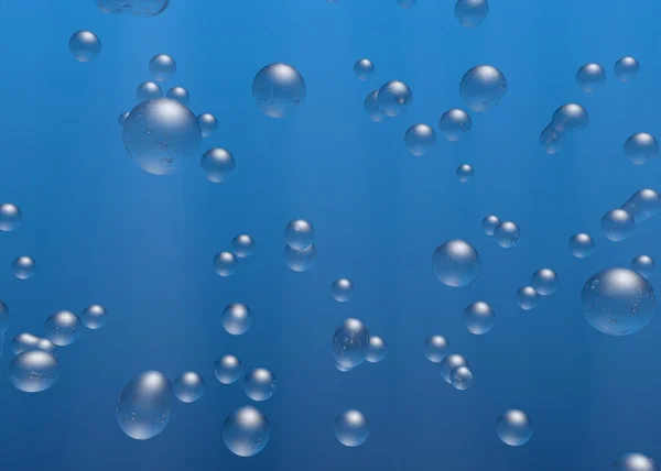 Modré stoupající bubliny pozadí — Stock fotografie