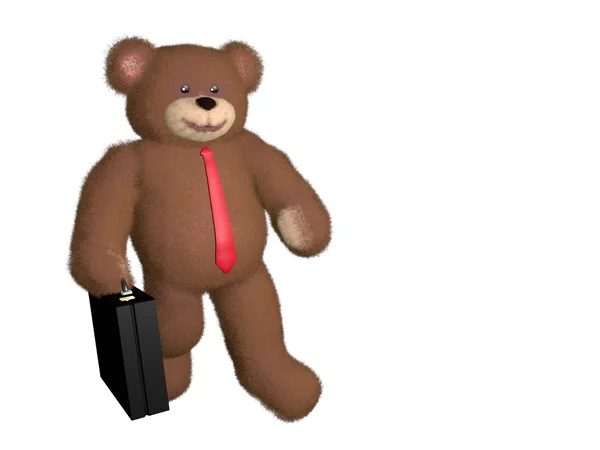 Тедди медведь бизнесмен — стоковое фото