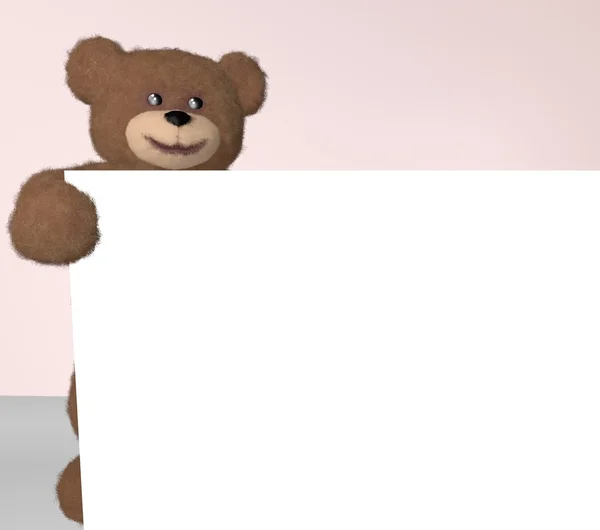 Teddy bear bedrijf billboard — Stockfoto