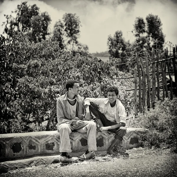 stock image Ethiopian father with his son