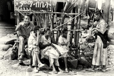 Group of Ethiopian young in front of the camera clipart