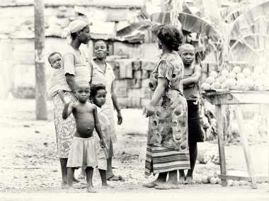 Group of Ghanaian on the street clipart