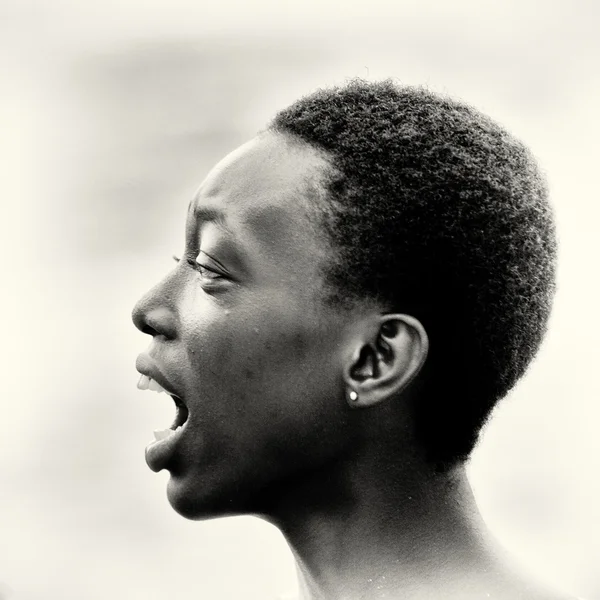 Un hombre ghanés grita — Foto de Stock