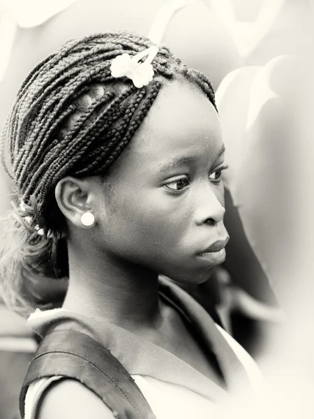 Eine ghanaische Dame mit sehr interessantem Gesicht — Stockfoto