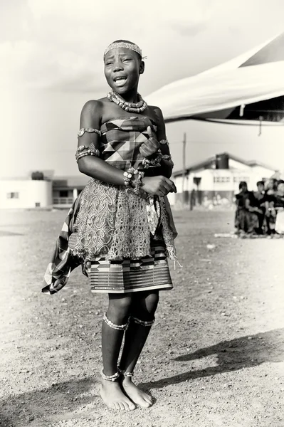 stock image Ghanaian lady in curious clothes