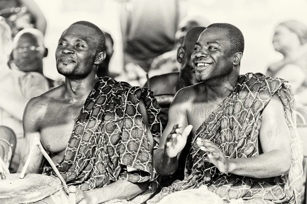 Happy Ghanaian drummers — Stock Photo, Image