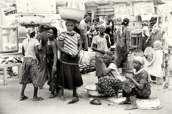 Ghanaian market on its way — Stock Photo, Image