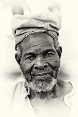 An old man from Ghana with a beard clipart