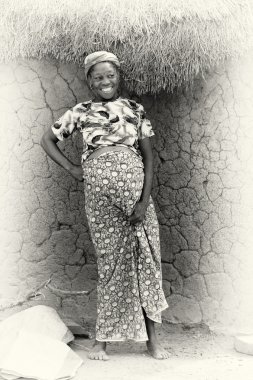 A portrait of a pregnant woman from Ghana clipart