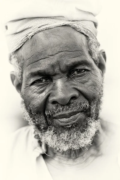 Face of a Ghanaian old man — Stock Photo, Image