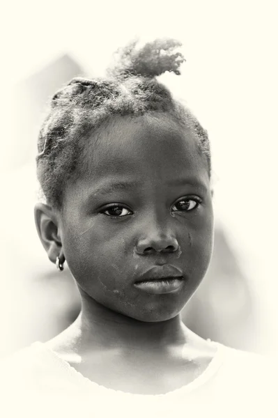 Little Ghanaian sad girl — Stock Photo, Image