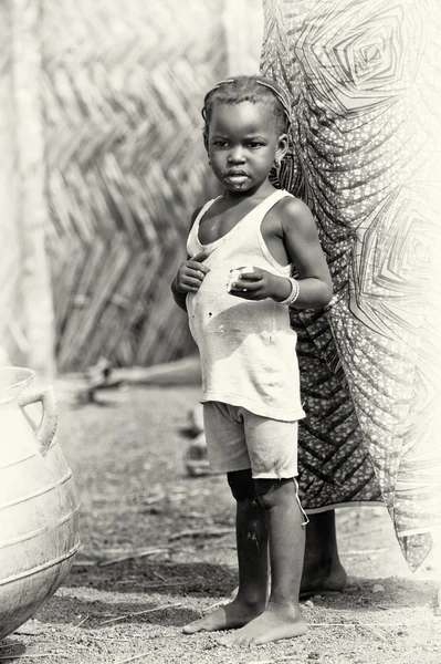 Little boy from Ghana in white shirt — Stock Photo, Image
