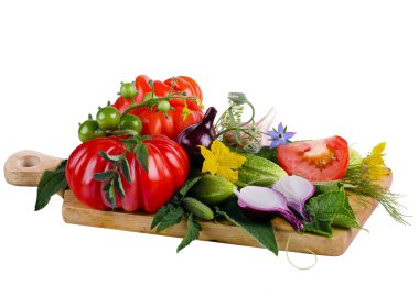 Still Life with raw vegetables isoletad on w clipart