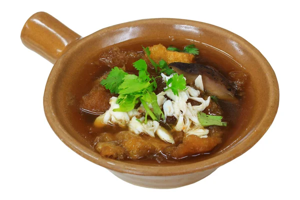 Rybí polévka chřtán, asijská polévka — Stock fotografie